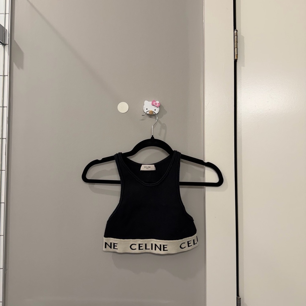 Celine Black Ribbed Top